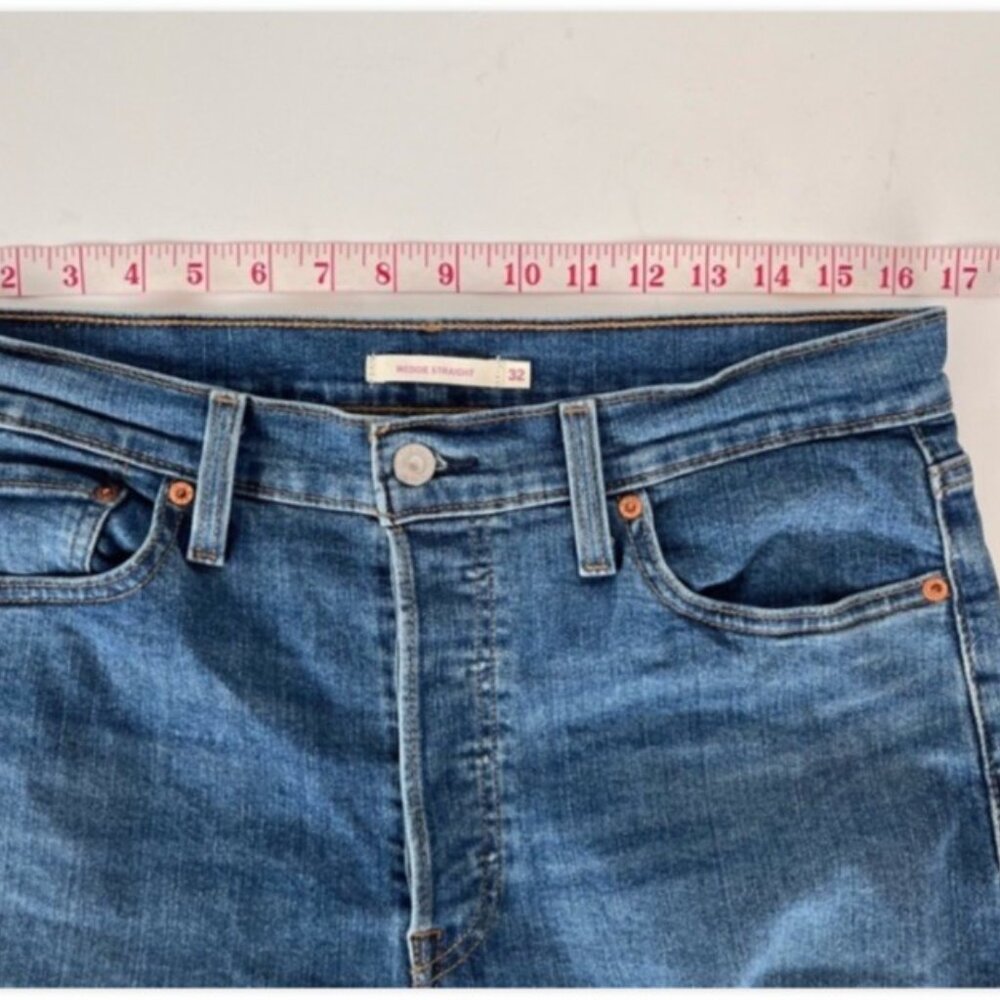 Levi’s Wedgie Jeans Womens 32 x 27 Crop High Rise Straight Leg Medium Wash Denim - Picture 10 of 15